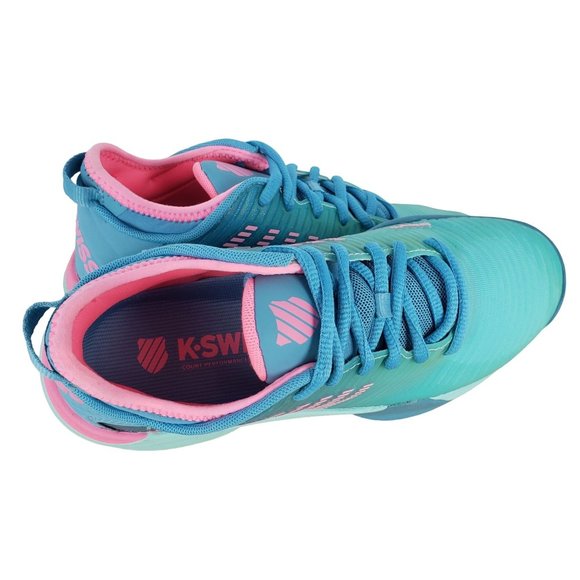 K-Swiss HyperCourt DuraWarap Flex Green Pink Womens Sz 6 Tennis Shoe 96615-442-M - Picture 4 of 8